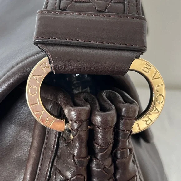 Bvlgari Brown Leather Hobo Shoulder Bag - Picture 5 of 15